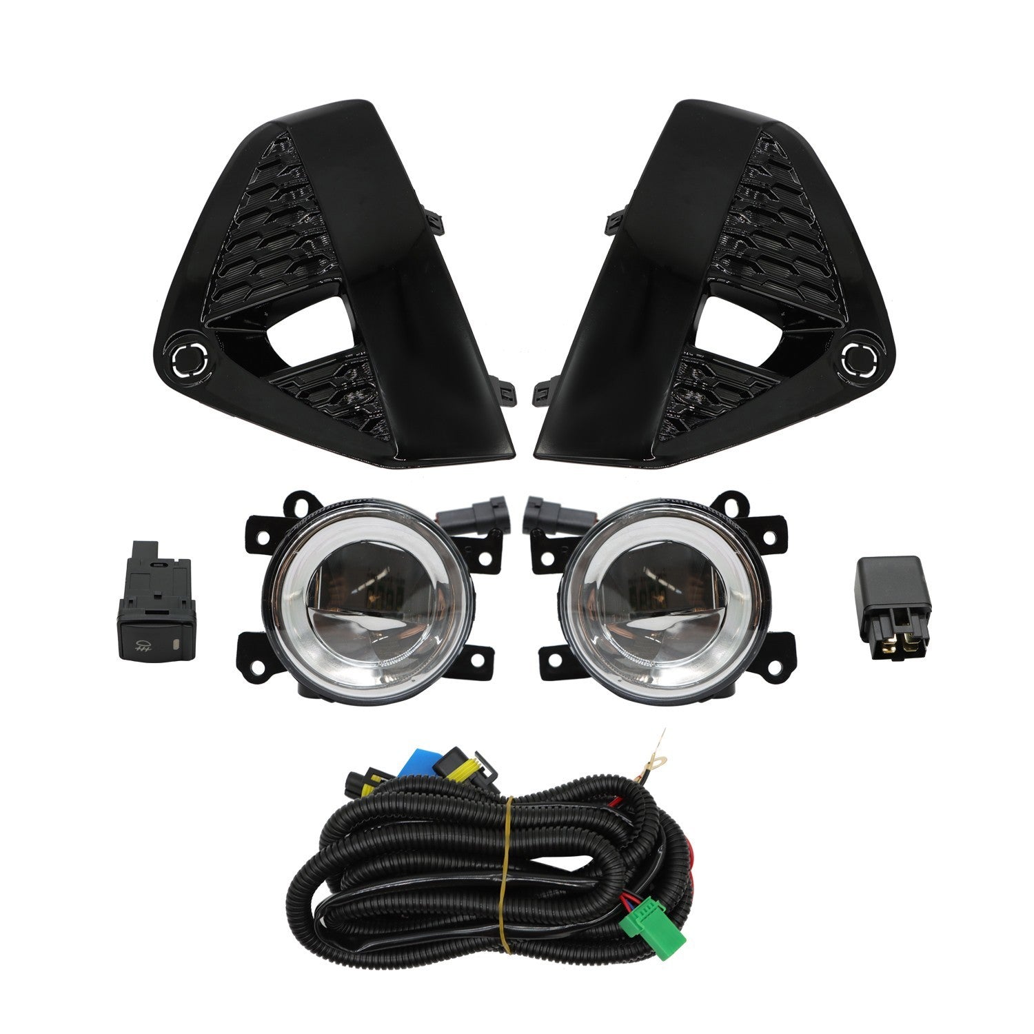 LED Fog Lights Kit w/ Bezel, Switch, Wires & Relay for 19-21 Nissan Murano