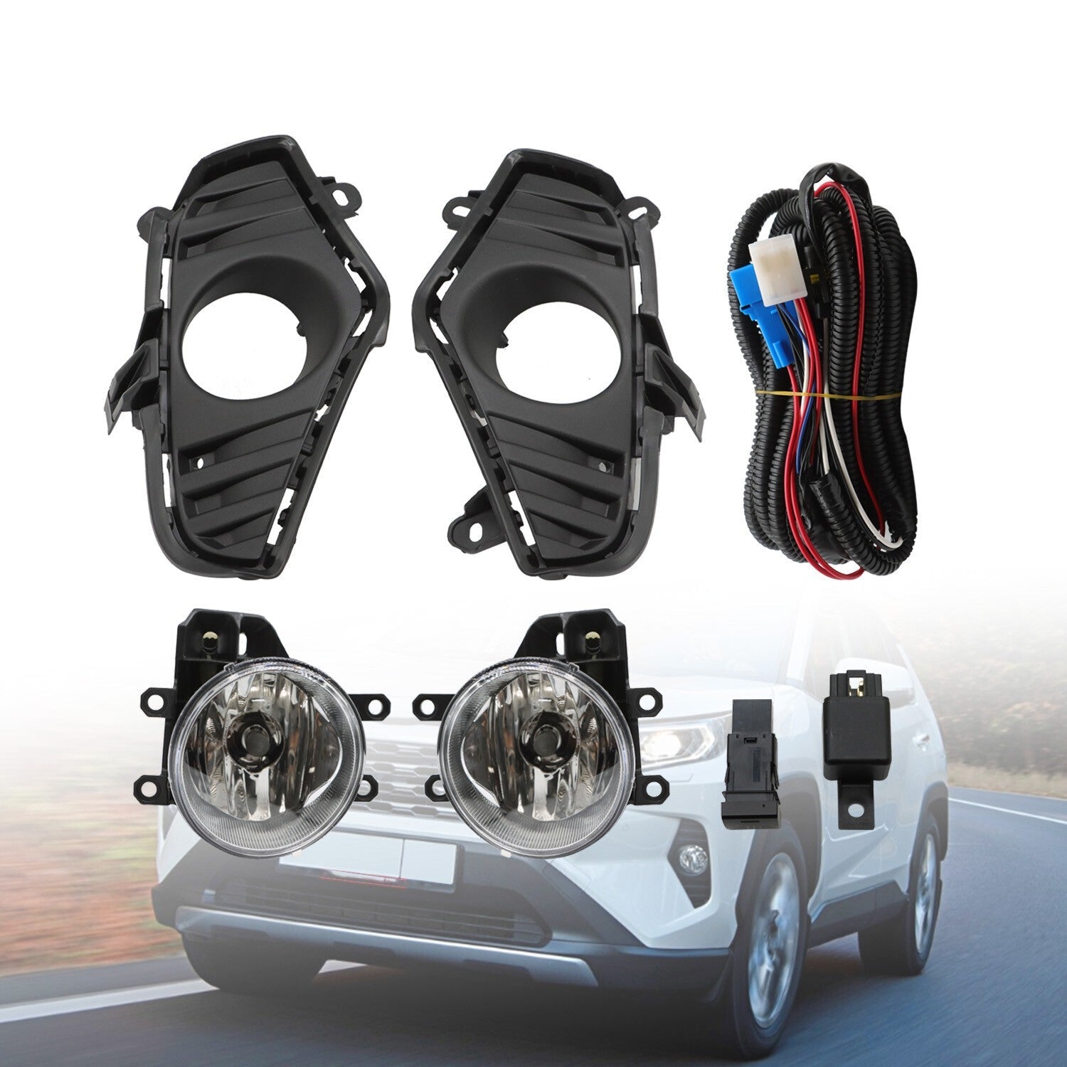 Toyota RAV4 2019-2023 Front Bumper Halogen Fog Lights Replacement Pair