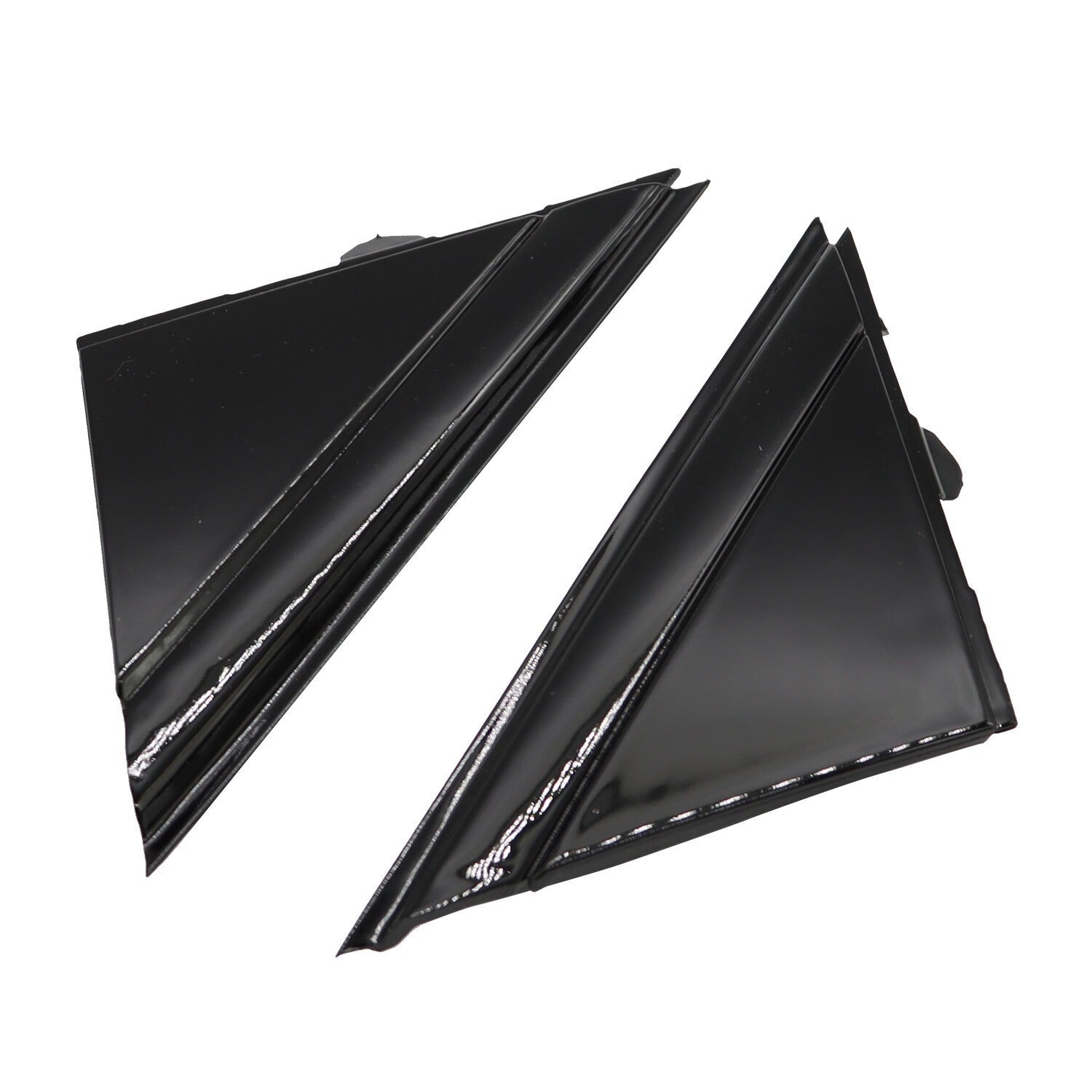 12-17 FIAT 500 Gloss Black Door Mirror Flag Covers Left & Right Pair Moldings