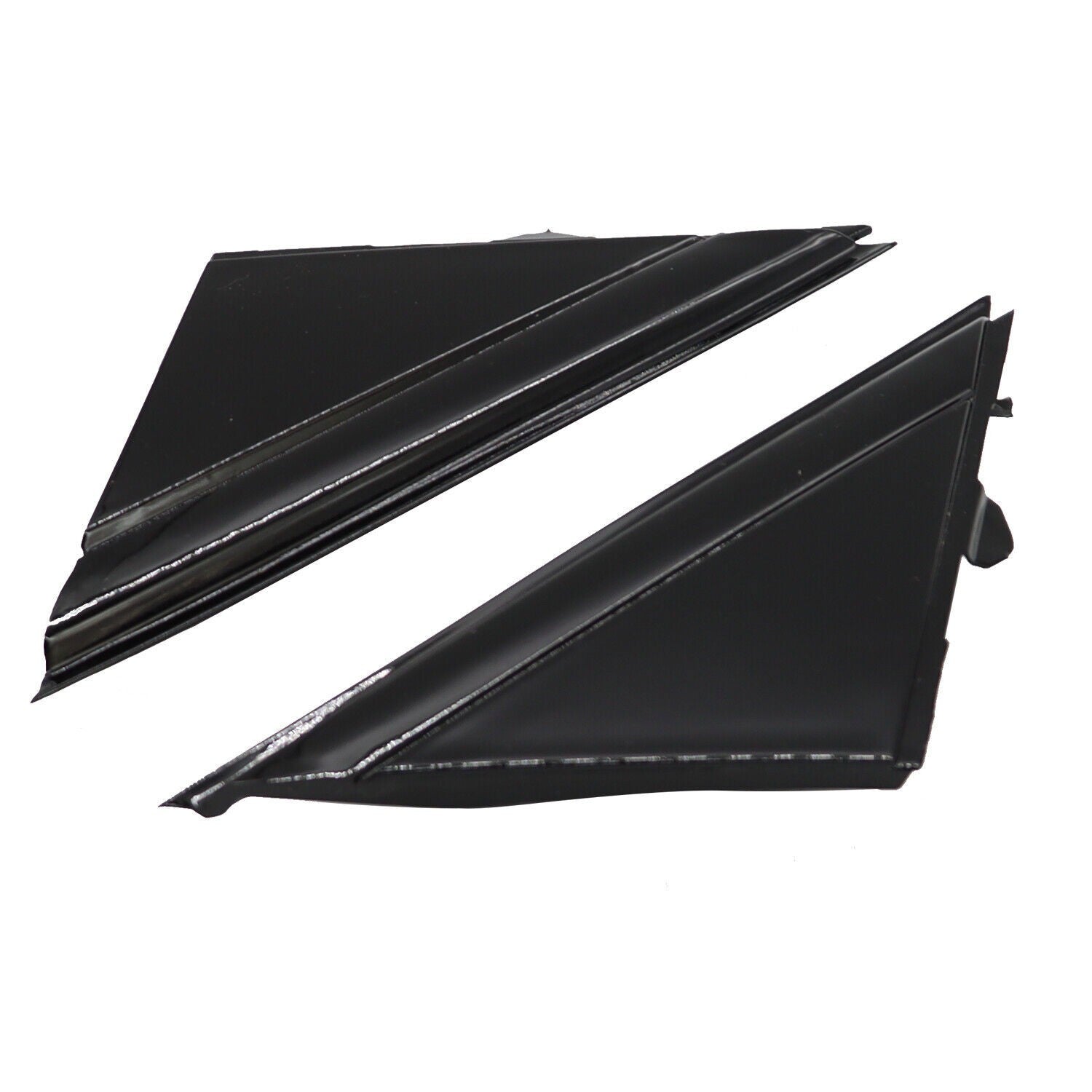 12-17 FIAT 500 Gloss Black Door Mirror Flag Covers Left & Right Pair Moldings