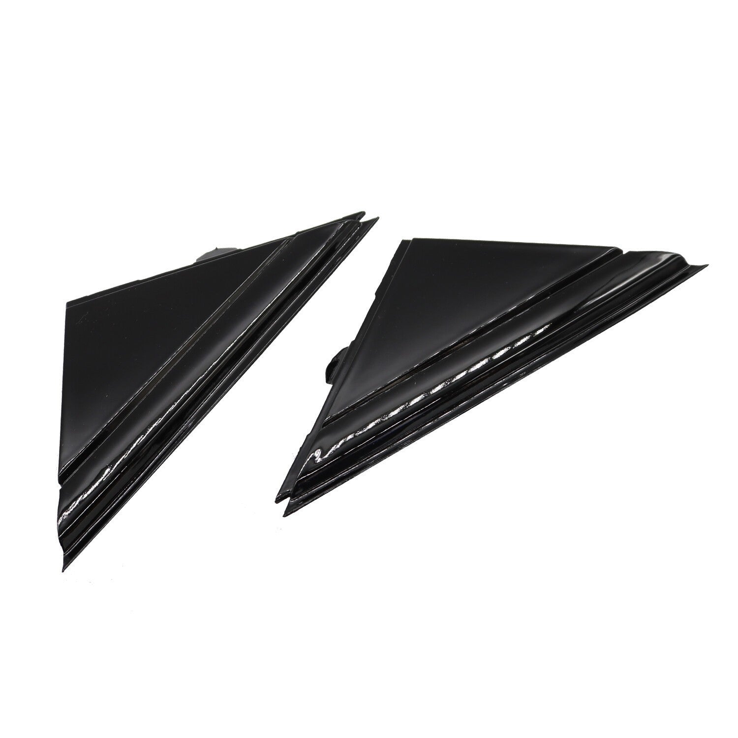 12-17 FIAT 500 Gloss Black Door Mirror Flag Covers Left & Right Pair Moldings