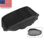 Nissan Maxima 2016-2019 Black Leather Console Armrest Cover Beige Stitch