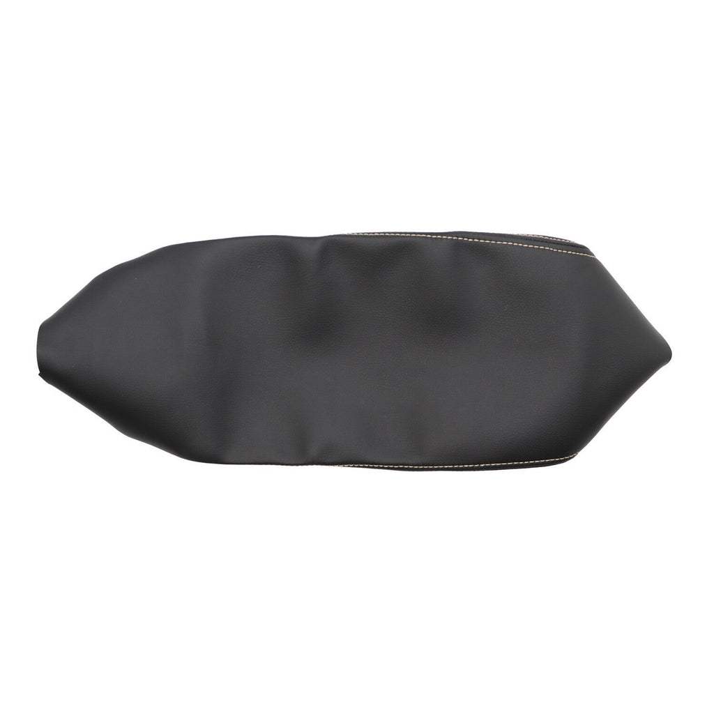 Nissan Maxima 2016-2019 Black Leather Console Armrest Cover Beige Stitch