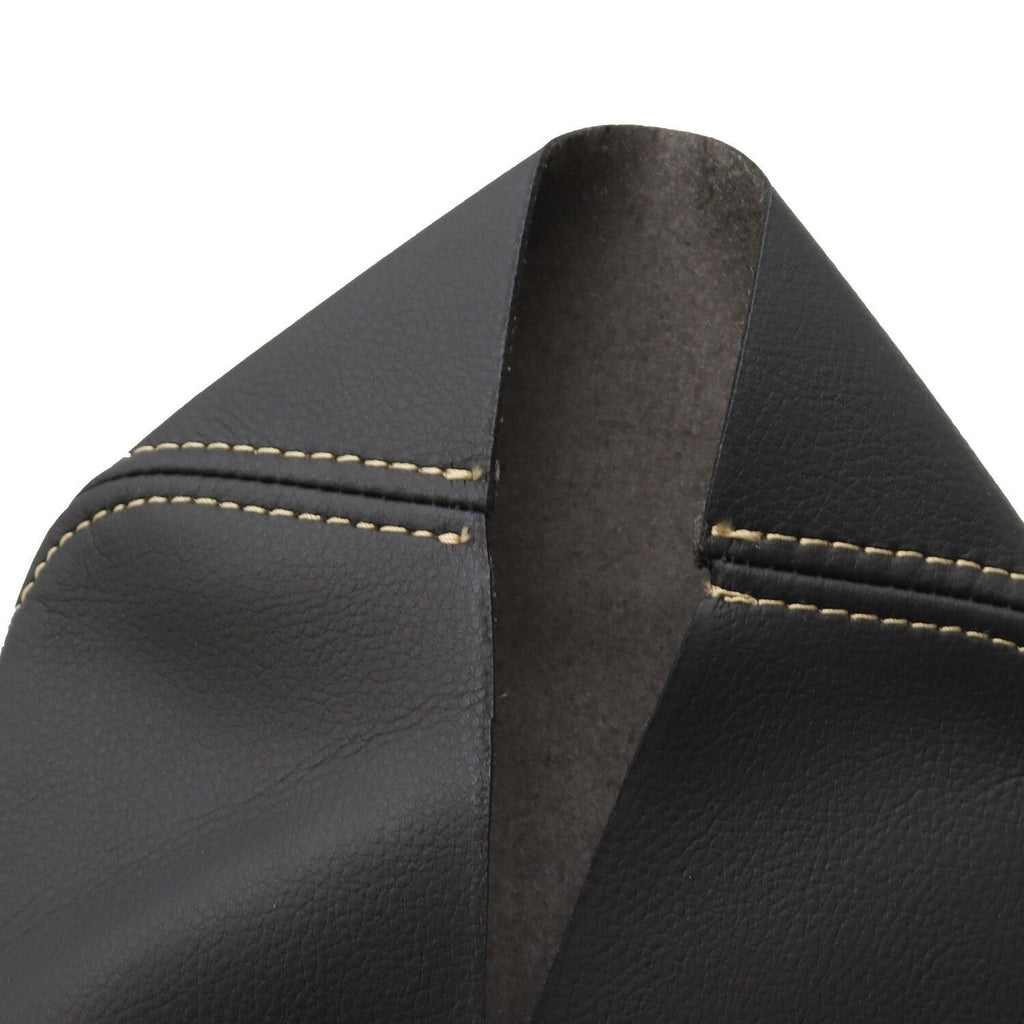 Nissan Maxima 2016-2019 Black Leather Console Armrest Cover Beige Stitch