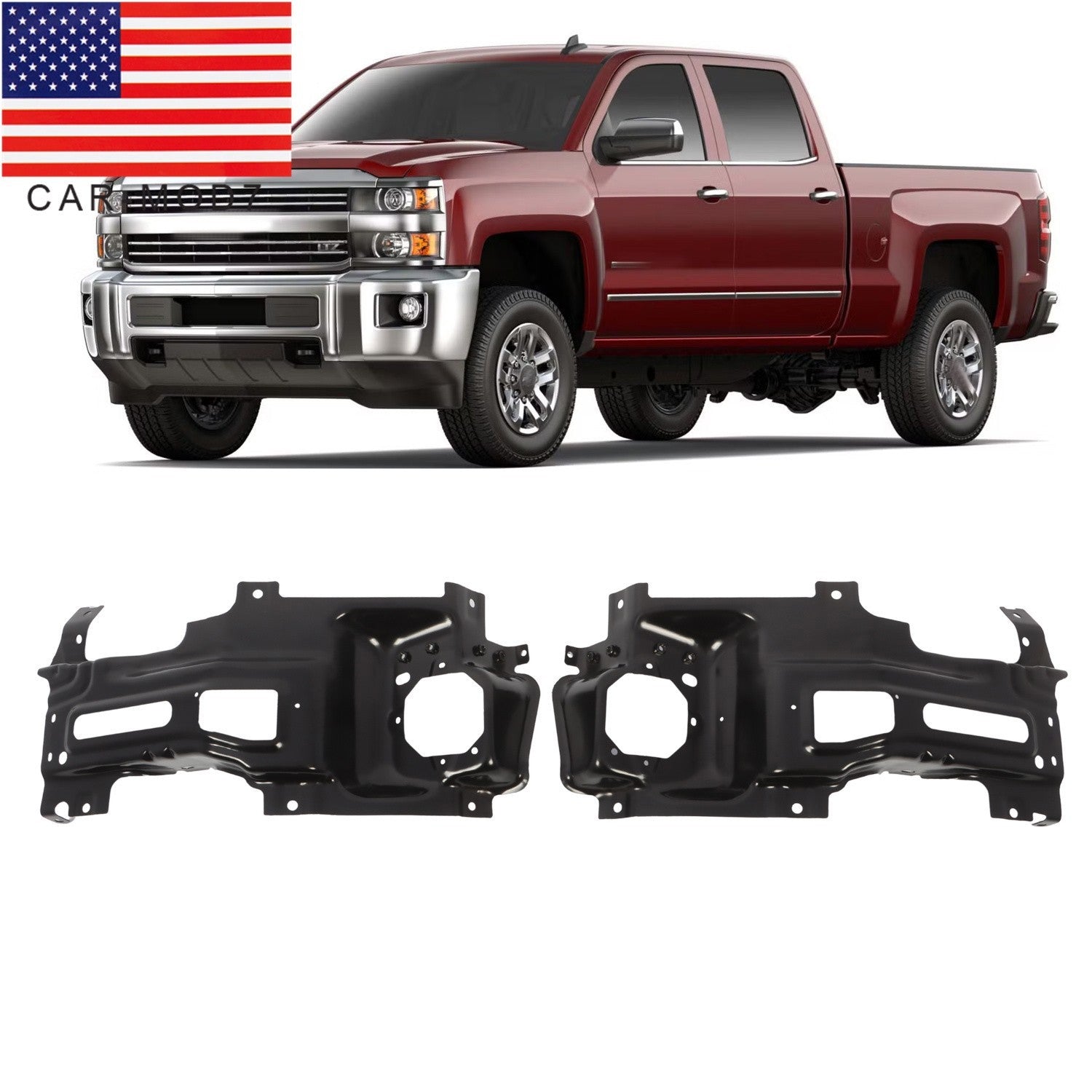15-19 Silverado 2500/3500 HD Front Bumper Outer Retainer Brackets LH & RH