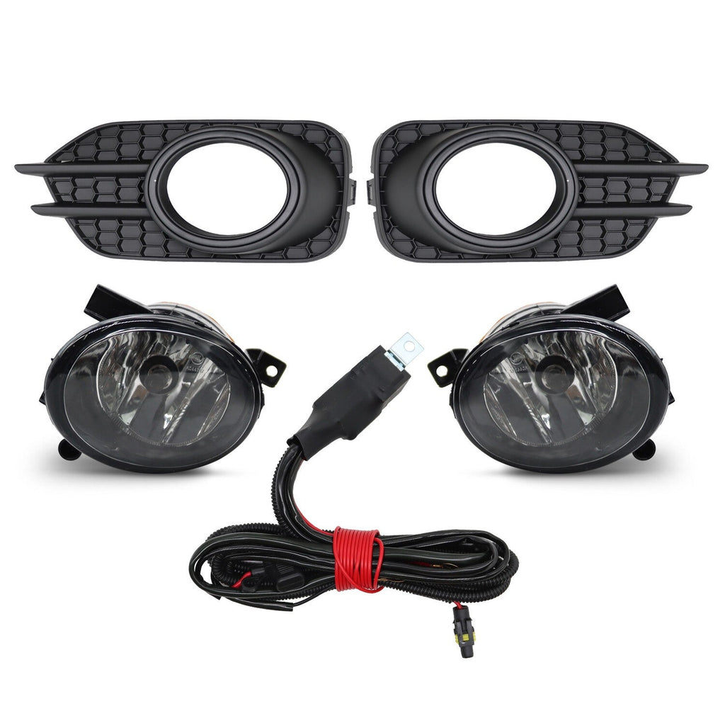 VW Tiguan 2012-2017 Front Halogen Fog Light Lens + Grille + Wiring Kit