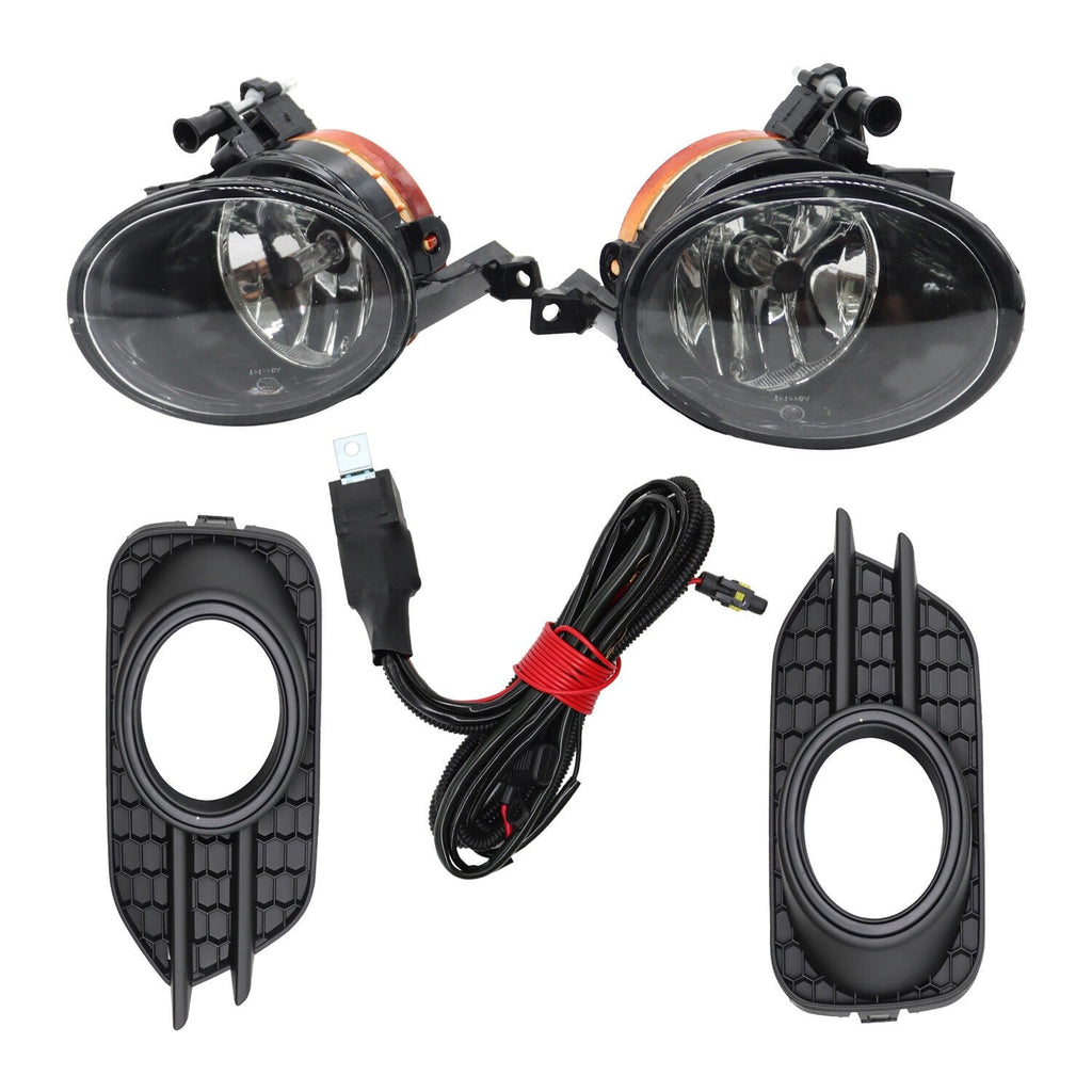 VW Tiguan 2012-2017 Front Halogen Fog Light Lens + Grille + Wiring Kit