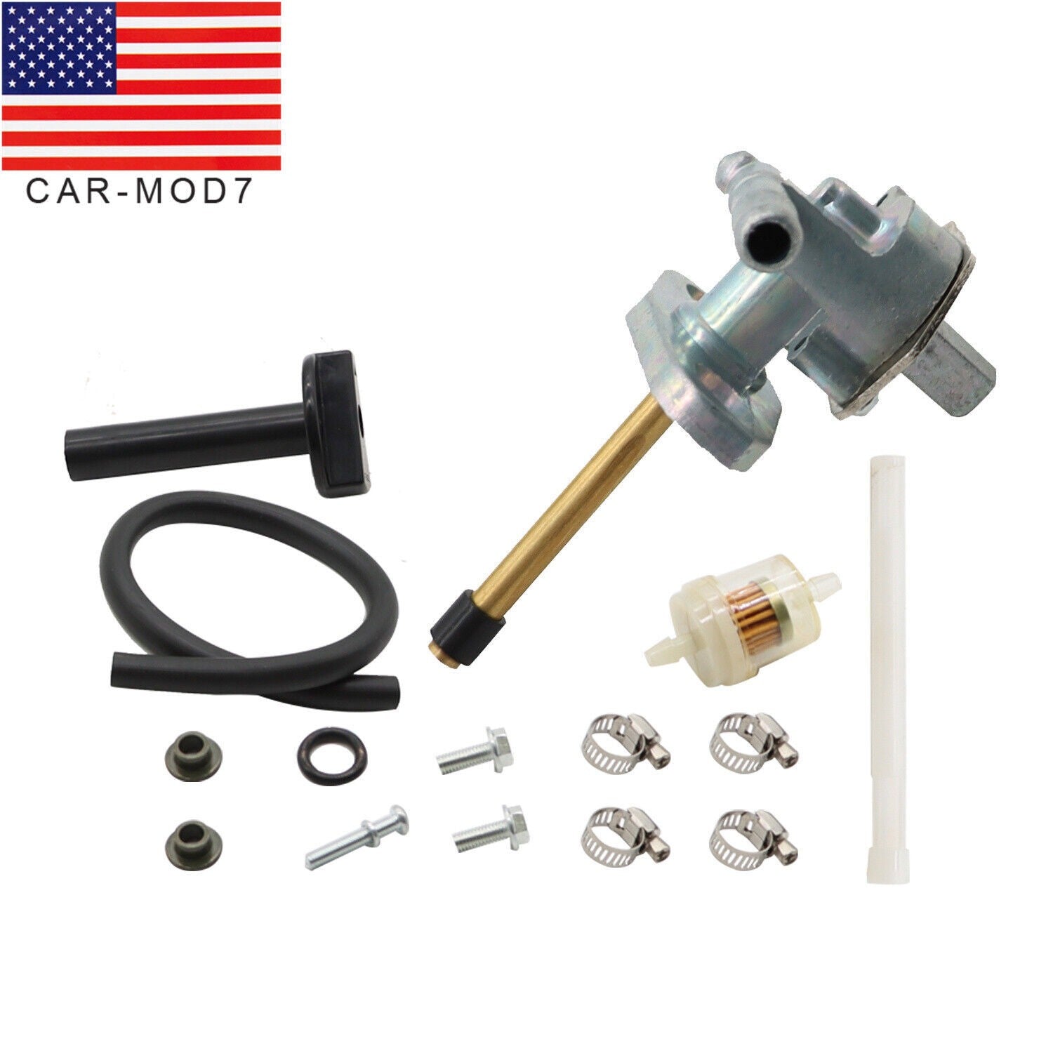 Honda Foreman Rancher TRX350 400 Fuel Tank Petcock Valve with Fuel Lines