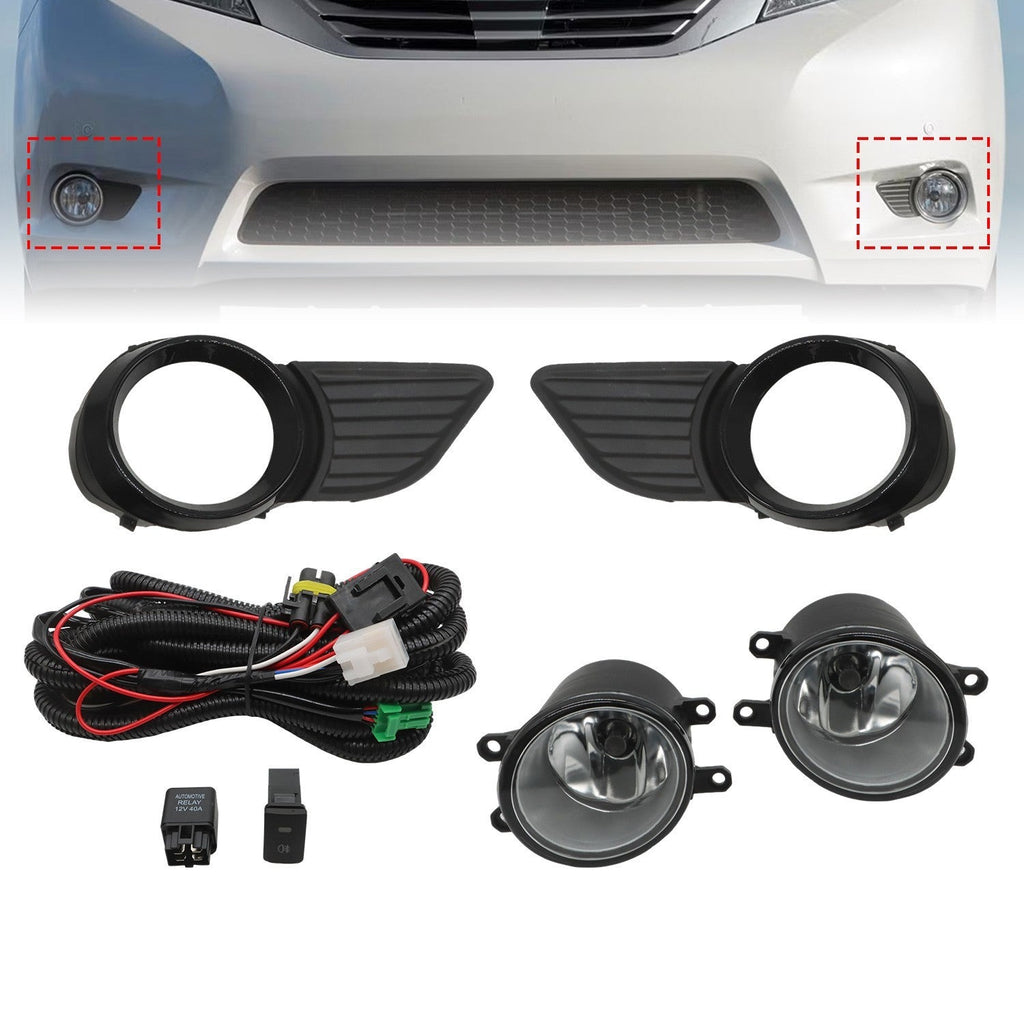 Toyota Sienna Fog Lights Assembly 2011-2017 with Lamps & Switch