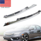 2016-2018 Honda Civic Chrome Headlight Eyelid Grille Molding Trim LH+RH