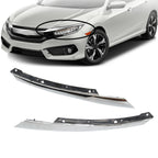 2016-2018 Honda Civic Chrome Headlight Eyelid Grille Molding Trim LH+RH