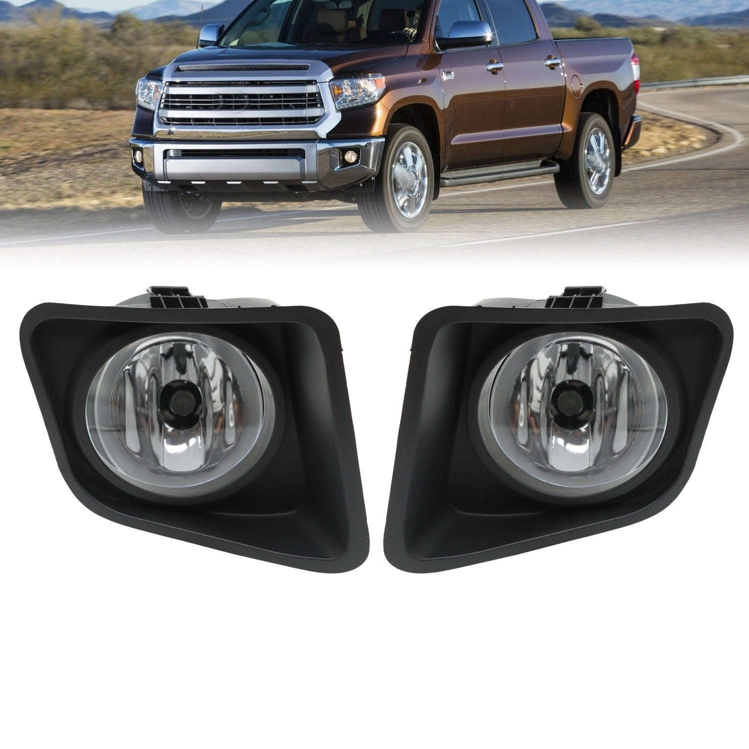 2014-2021 Toyota Tundra Black Clear Lens Bumper Fog Light Lamp Driving 14-21