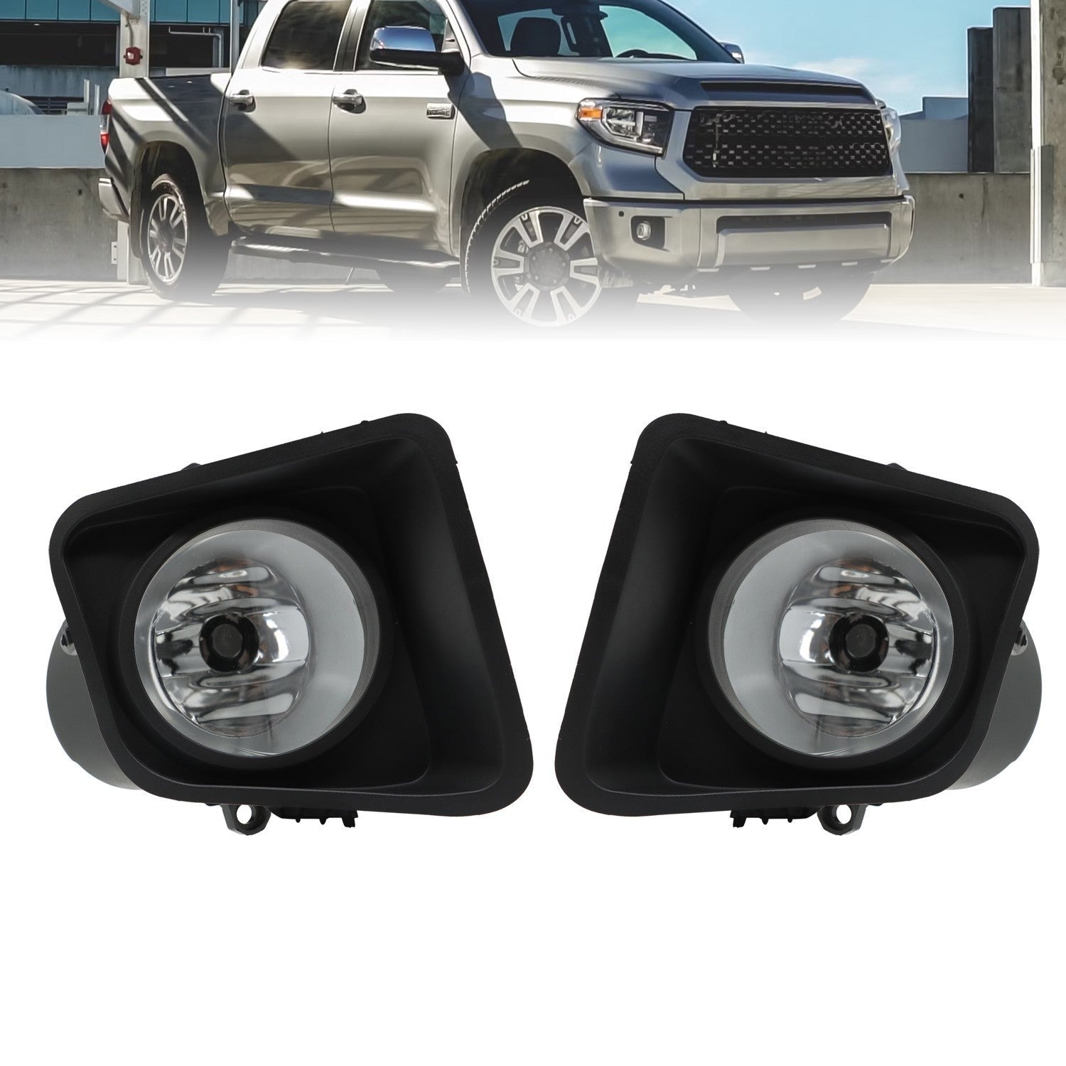 2014-2021 Toyota Tundra Black Clear Lens Bumper Fog Light Lamp Driving 14-21