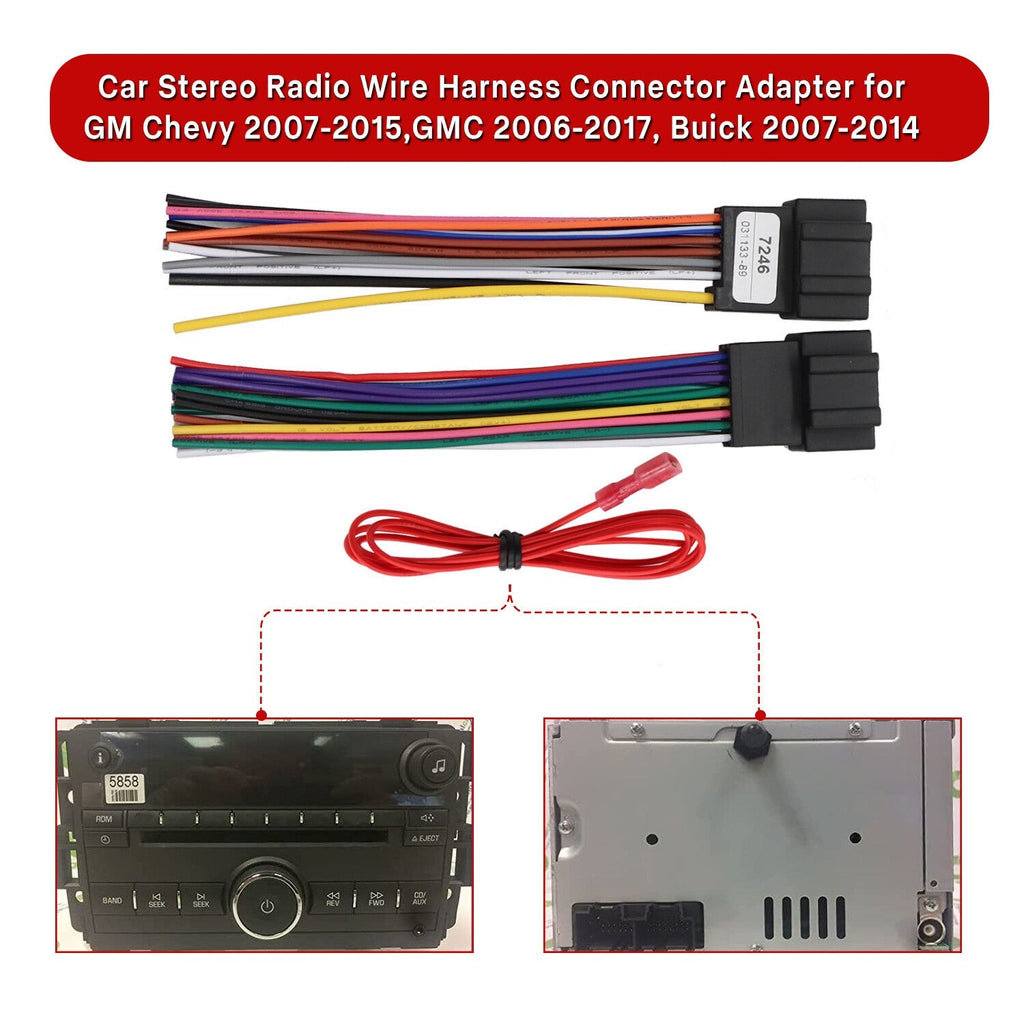 2007-2014 Cadillac Chevy Car Stereo Radio Wiring Harness Adapter Aftermarket