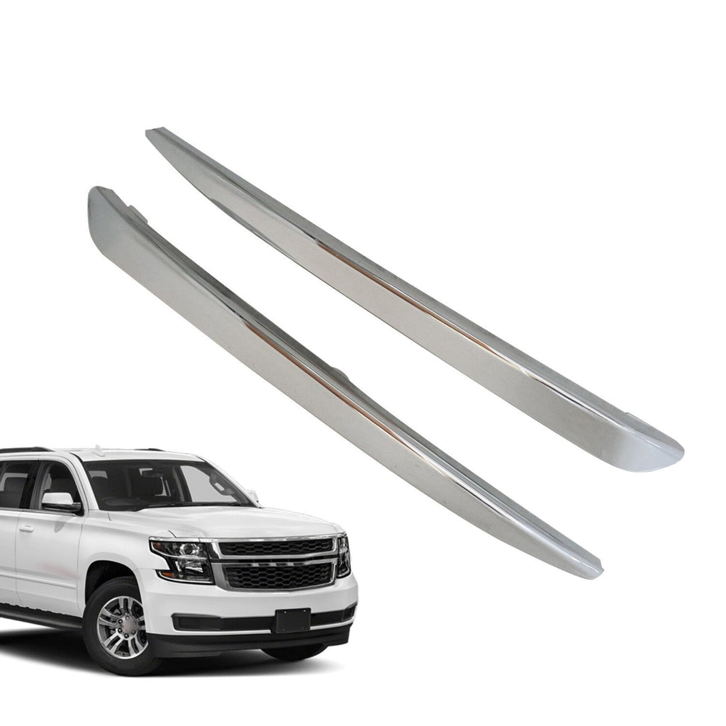 2015-20 Chevy Tahoe Suburban Front Left Right Chrome Bumper Trim Molding
