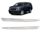 2015-20 Chevy Tahoe Suburban Front Left Right Chrome Bumper Trim Molding