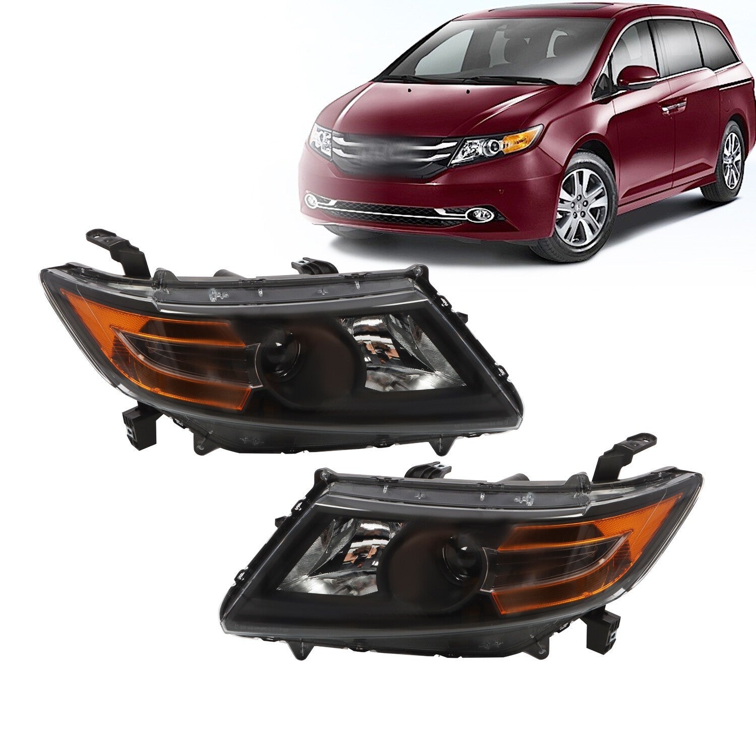 2011-2017 Honda Odyssey Headlights Pair Left & Right Side Replacement