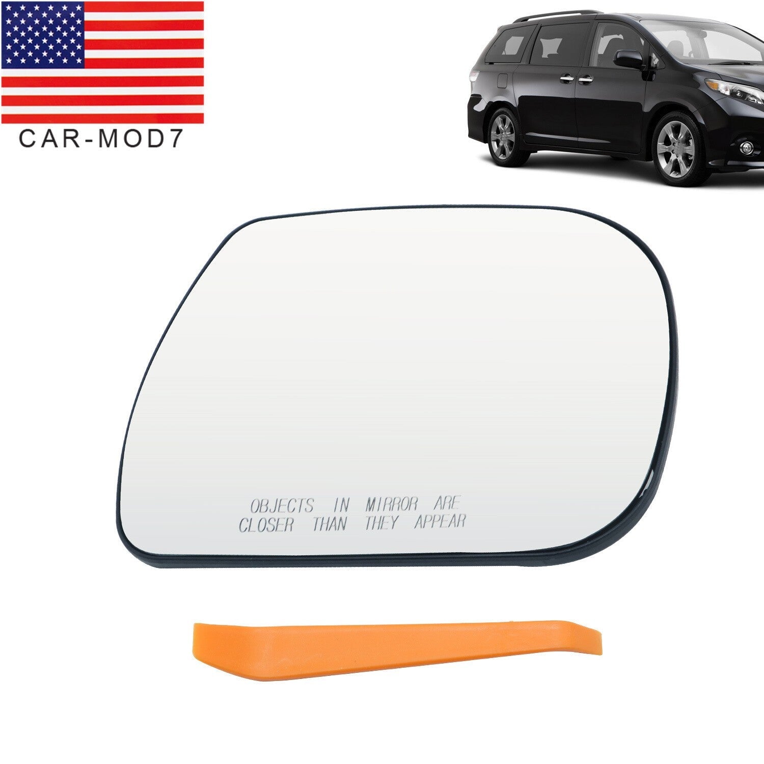 2011-2014 Toyota Sienna Heated Passenger Side Mirror Glass Replacement