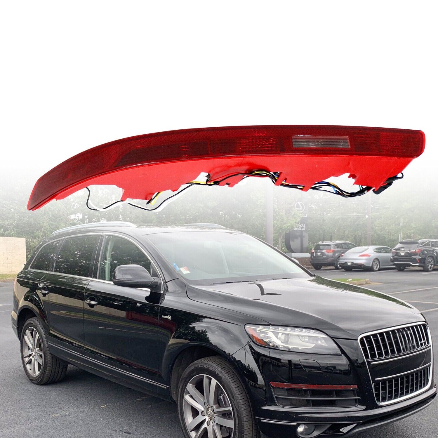 2006-2015 Audi Q7 Left Rear Bumper Tail Light Red Lens with Bulbs