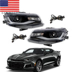 2016-2018 Chevy Camaro Halogen Projector Headlights w/ LED DRL Switchback