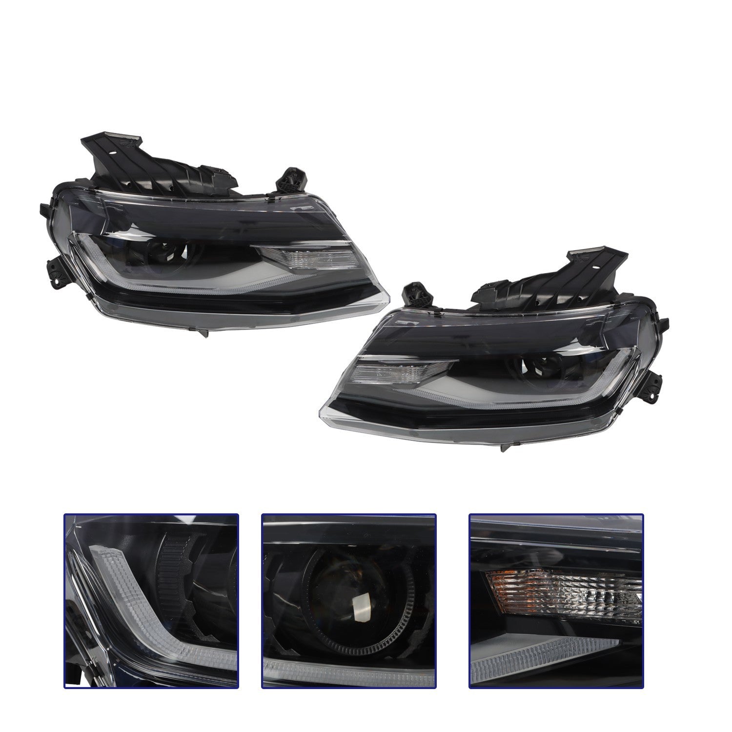 2016-2018 Chevy Camaro Halogen Projector Headlights w/ LED DRL Switchback