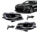 2016-2018 Chevy Camaro Halogen Projector Headlights w/ LED DRL Switchback