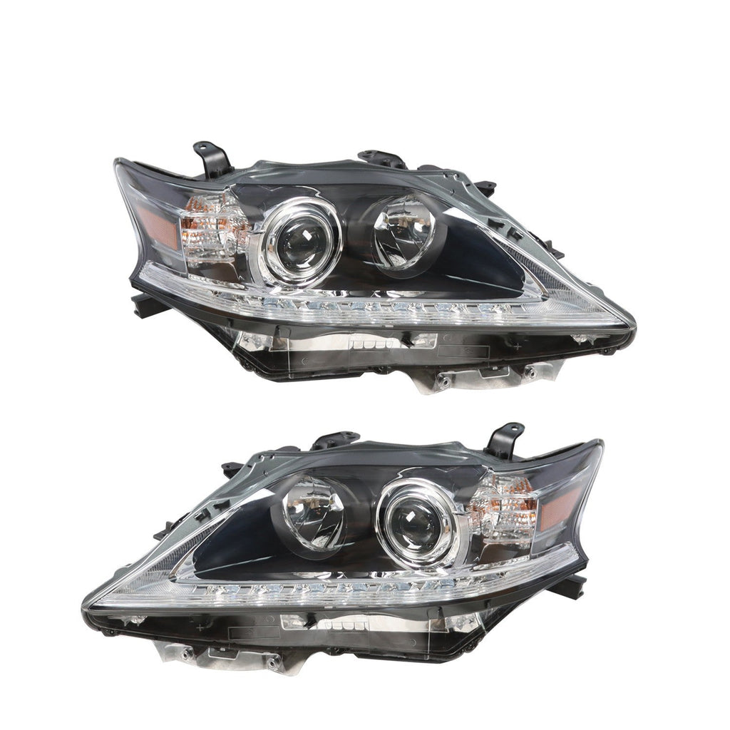 2013-2015 Lexus RX350 RX450H Black HID Headlights LED DRL Right & Left Side