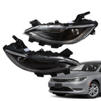 2015-2017 Chrysler 200 Halogen Projector Headlights Pair Without LED DRL