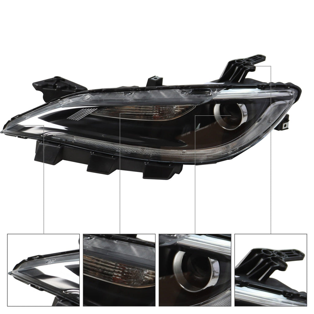 2015-2017 Chrysler 200 Halogen Projector Headlights Pair Without LED DRL