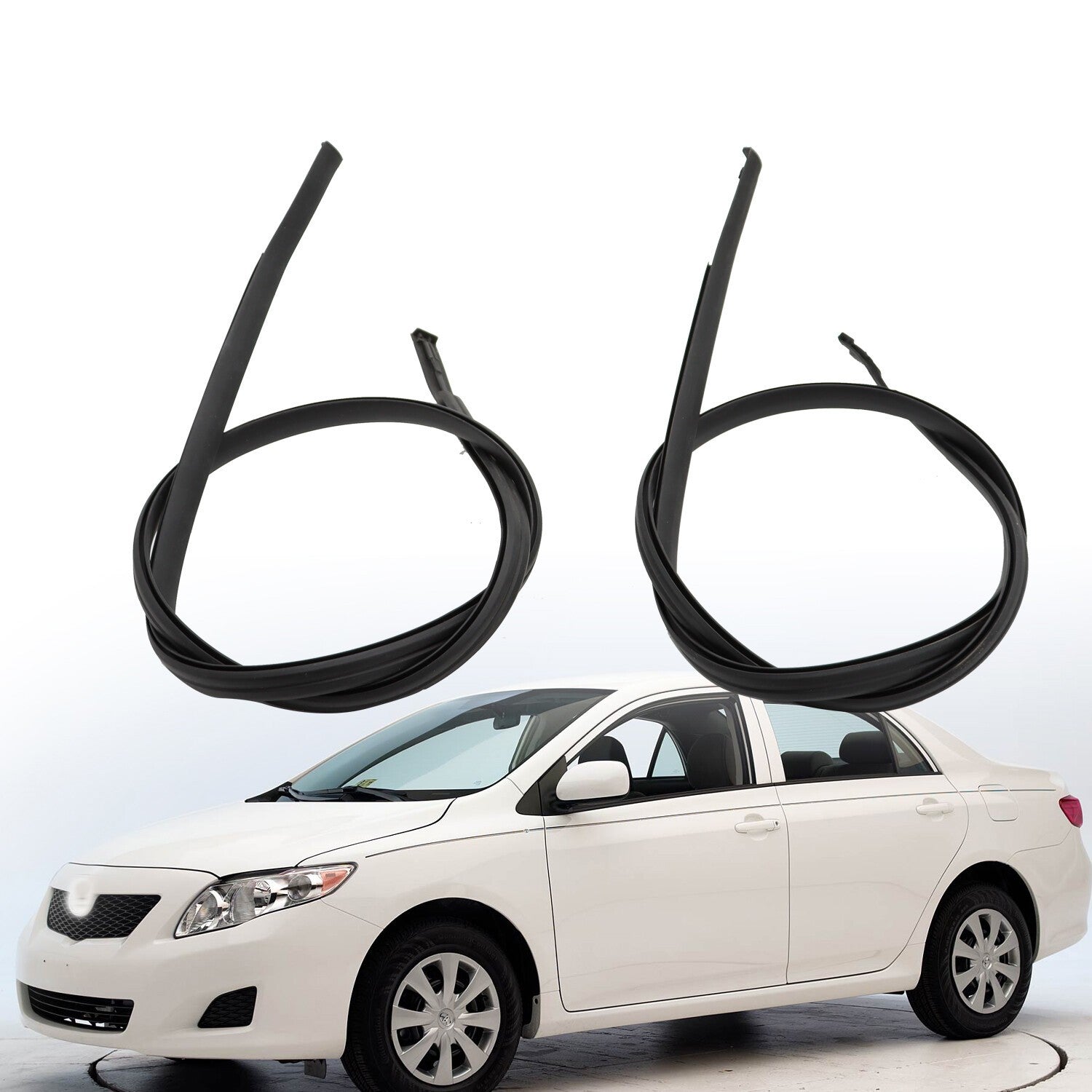 2009-2013 Toyota Corolla Roof Drip Molding Trim Left & Right Black 2PCS