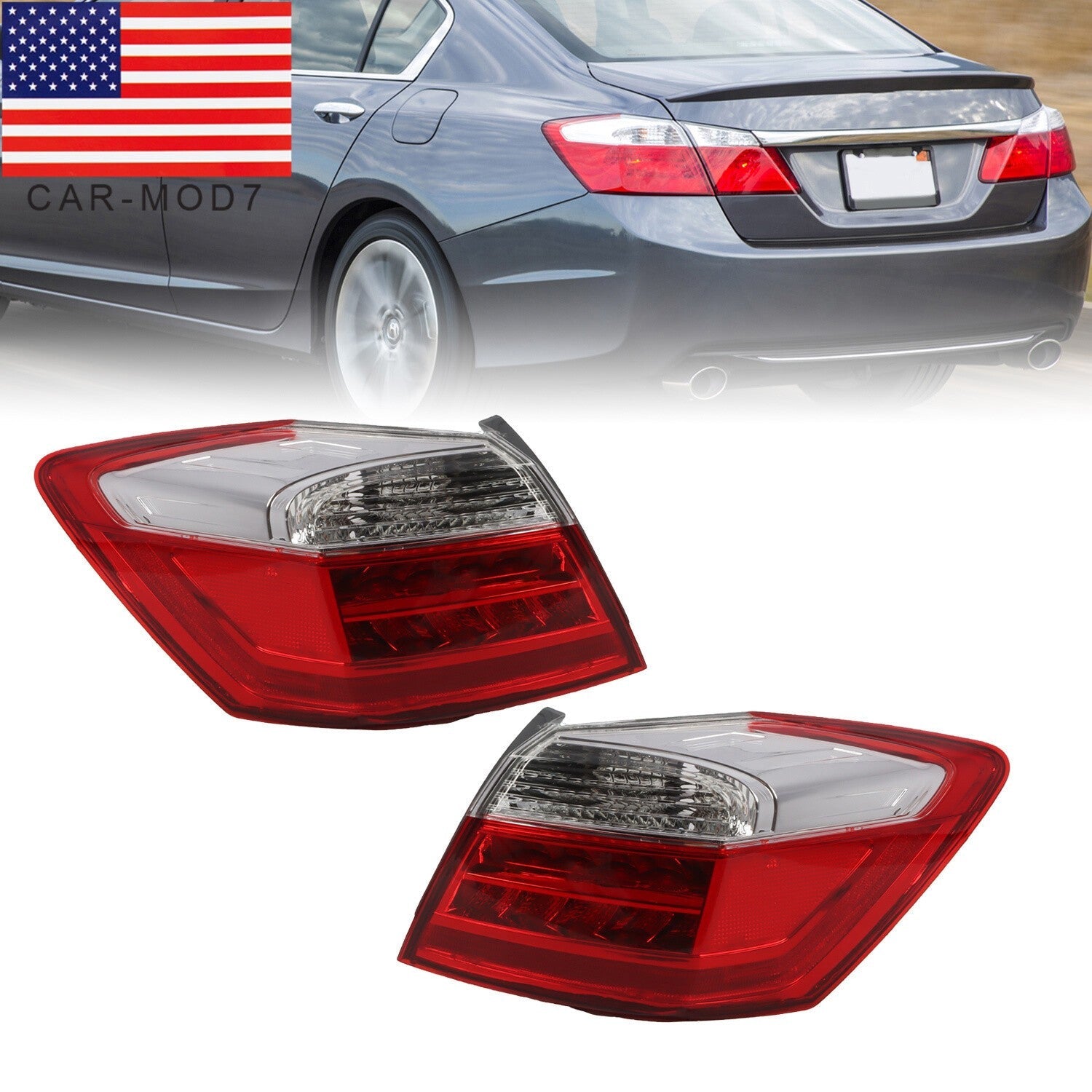 2013-2015 Honda Accord EX-L Touring LED Tail Light Left & Right Sedan