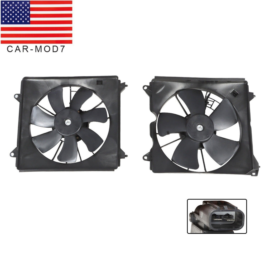 2013-2017 Honda Accord Radiator Cooling Fan Set w/ Blade Motor & Shroud 2Pcs