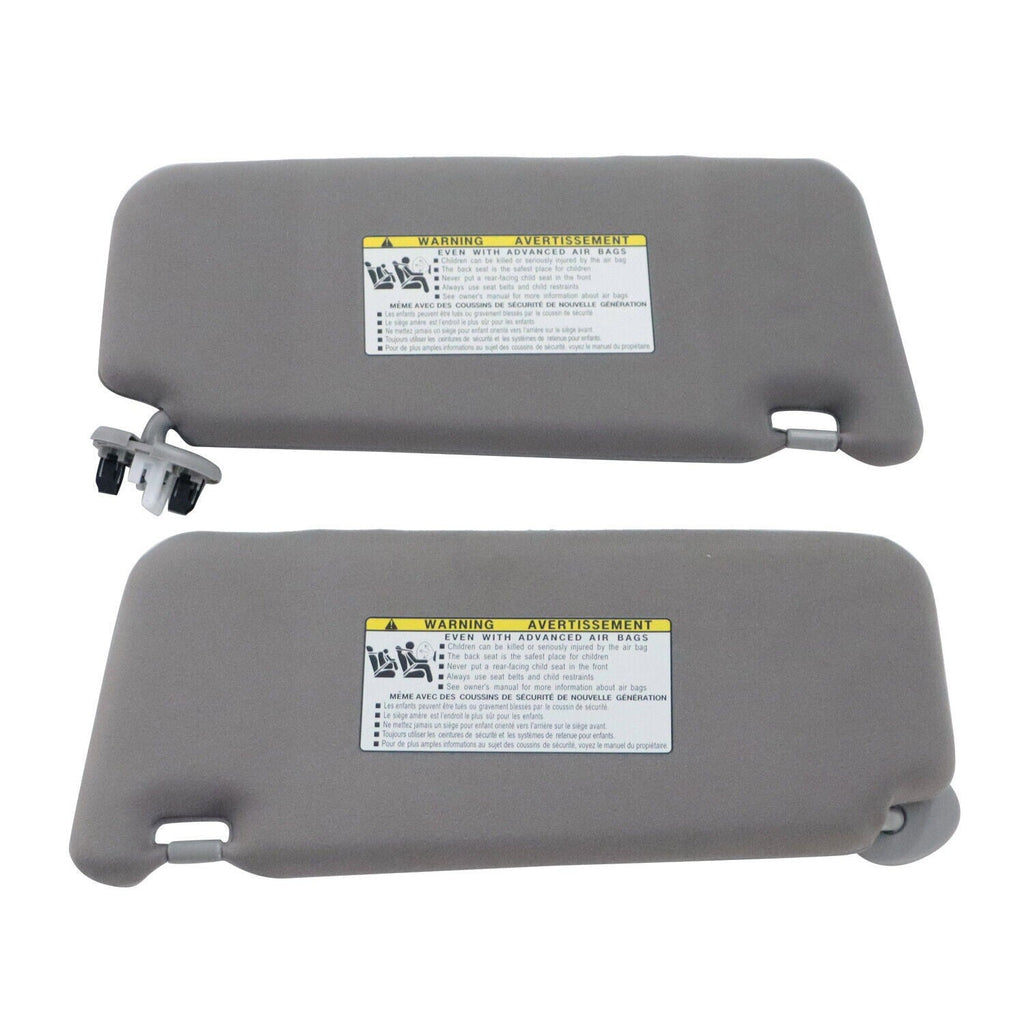 2007-2011 Toyota Camry Sun Visor Pair Gray w/Sunroof & Lights Left Right