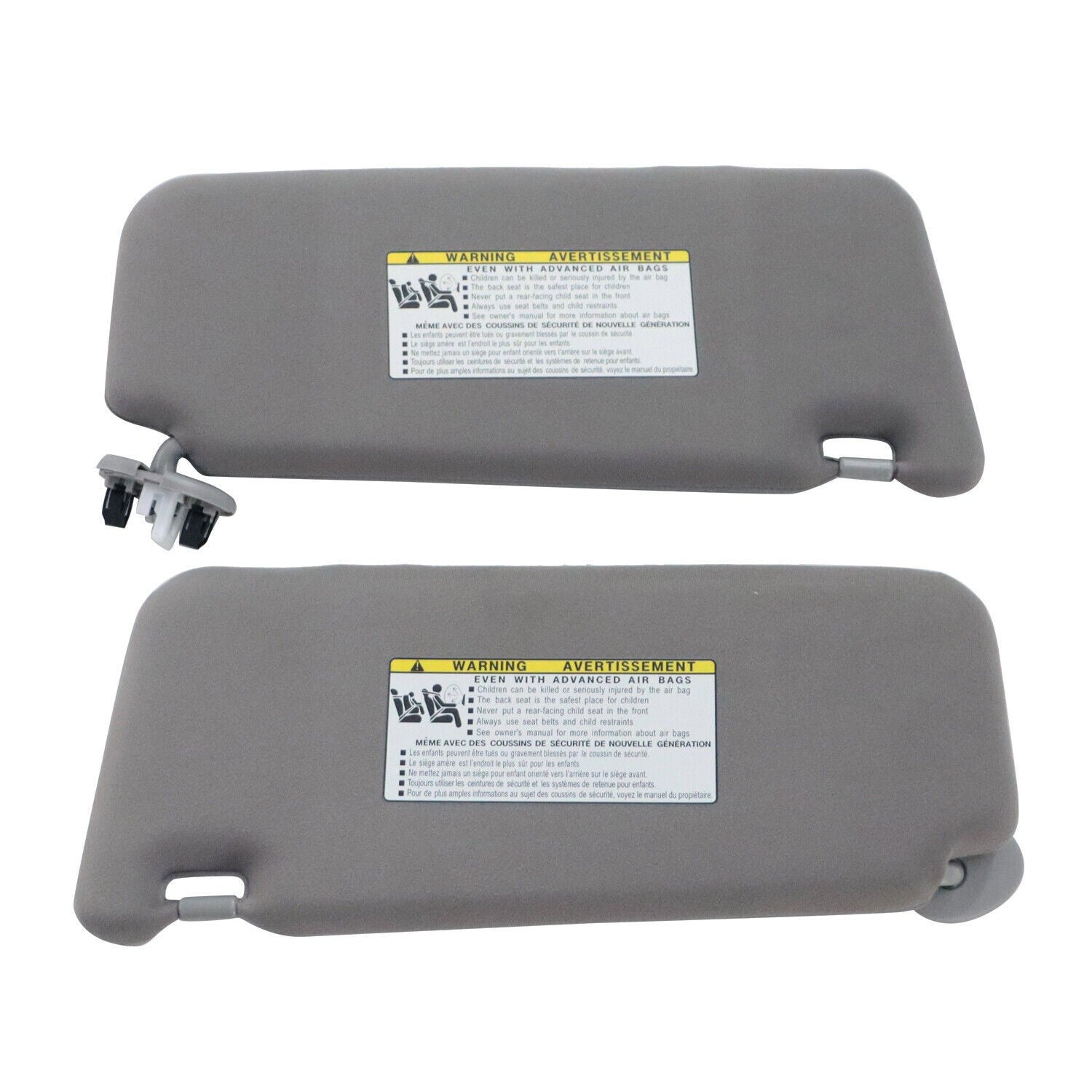 2007-2011 Toyota Camry Sun Visor Pair Gray w/Sunroof & Lights Left Right