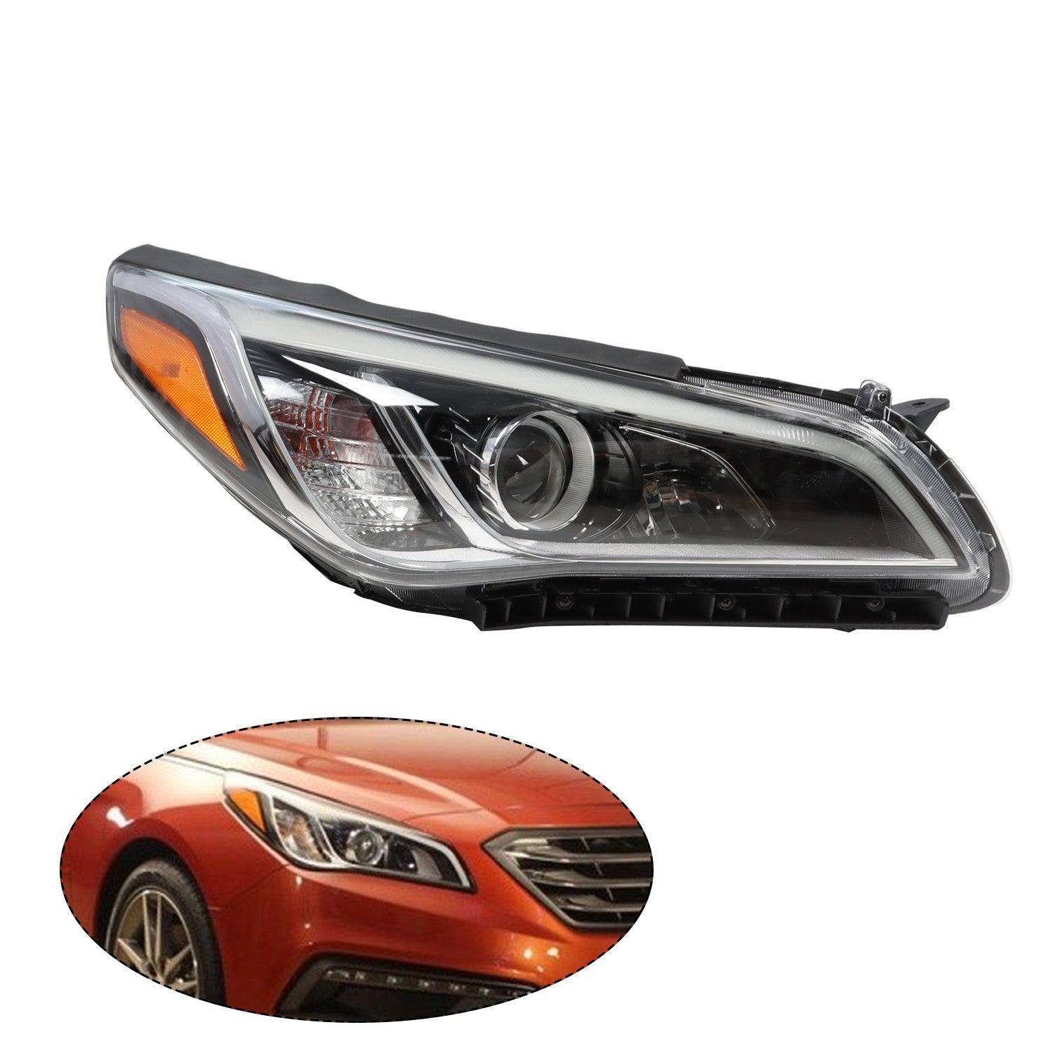2015-2017 Hyundai Sonata Right Headlight Headlamp Passenger Side RH