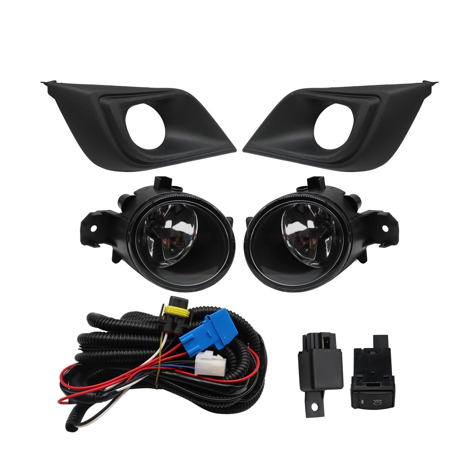 2015-2018 Nissan Murano Clear Front Fog Lights with Bezel & Switch