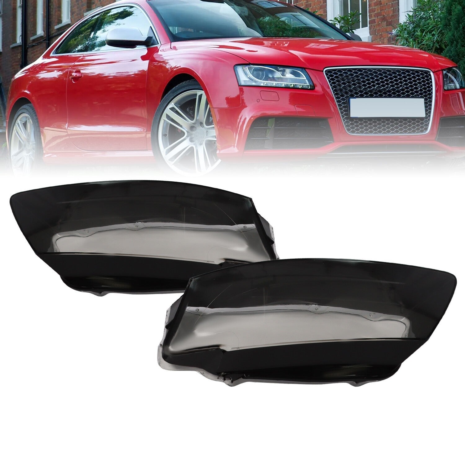 2008-2012 Audi A5 S5 RS5 Headlight Covers Lens Shell Left & Right Set