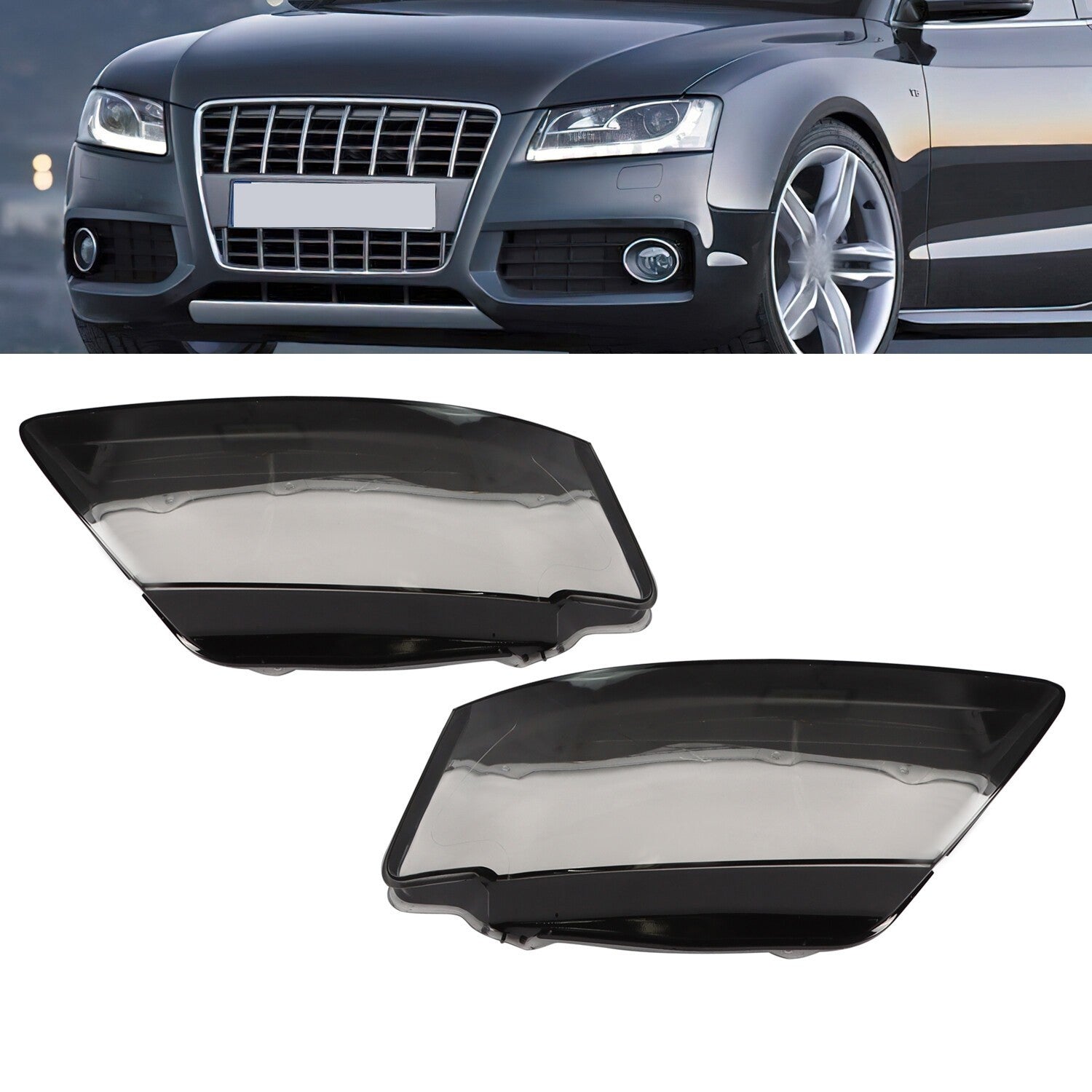 2008-2012 Audi A5 S5 RS5 Headlight Covers Lens Shell Left & Right Set