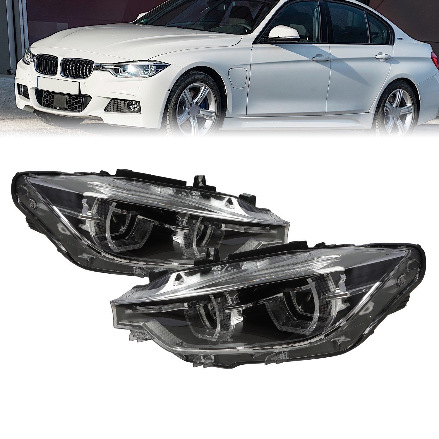 2016-2019 BMW 3 Series F30 F31 LED Headlights LH & RH Non-AFS Pair