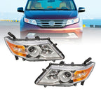 2011-2013 Honda Odyssey Halogen Chrome Amber Headlights Left & Right Side