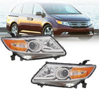 2011-2013 Honda Odyssey Halogen Chrome Amber Headlights Left & Right Side