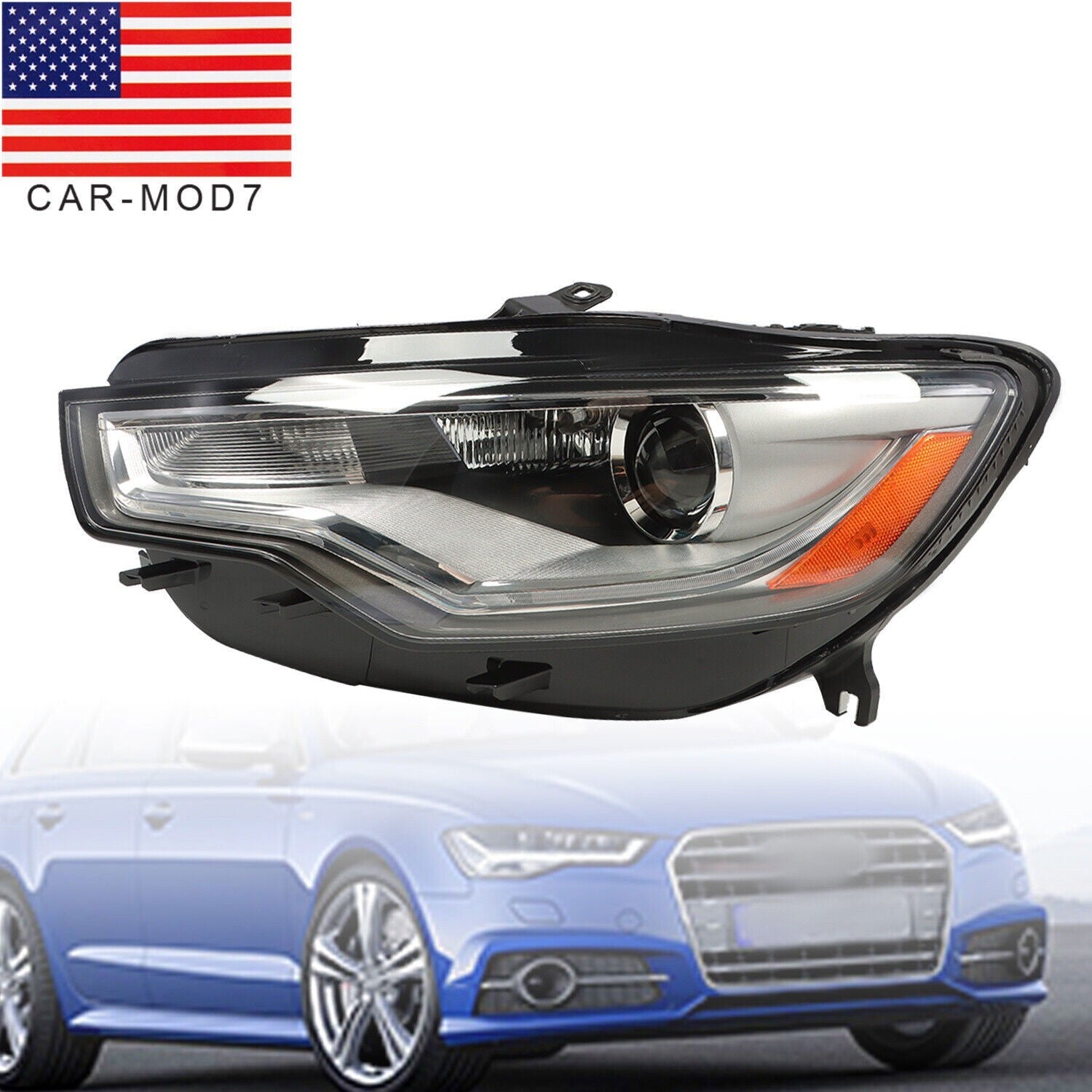 2012-2015 Audi A6 S6 HID LED DRL Projector Headlight Driver Side Without AFS