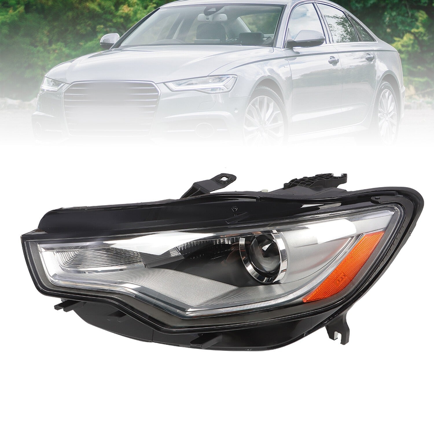 2012-2015 Audi A6 S6 HID LED DRL Projector Headlight Driver Side Without AFS