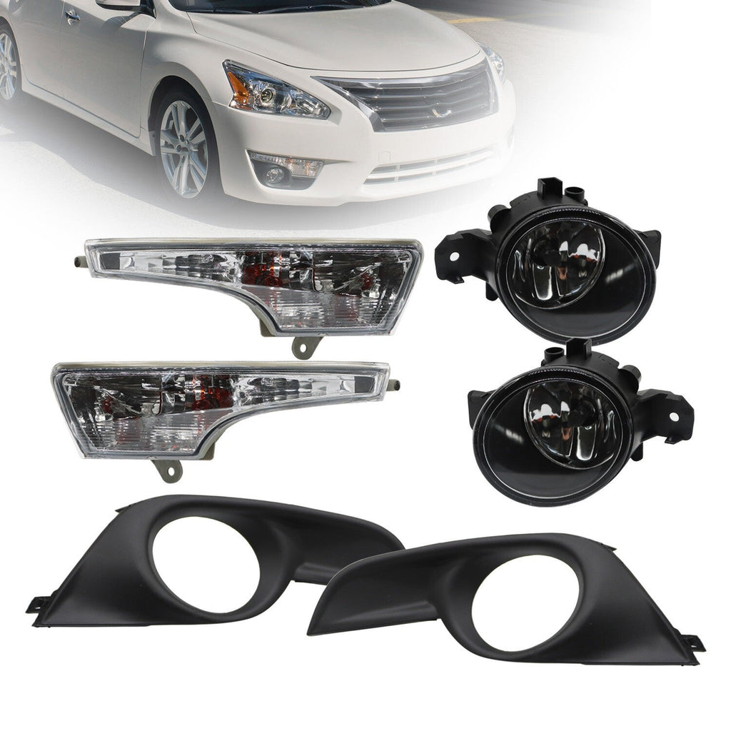 2013-2015 Nissan Altima Fog Light & Turn Signal Lamp LH+RH Set