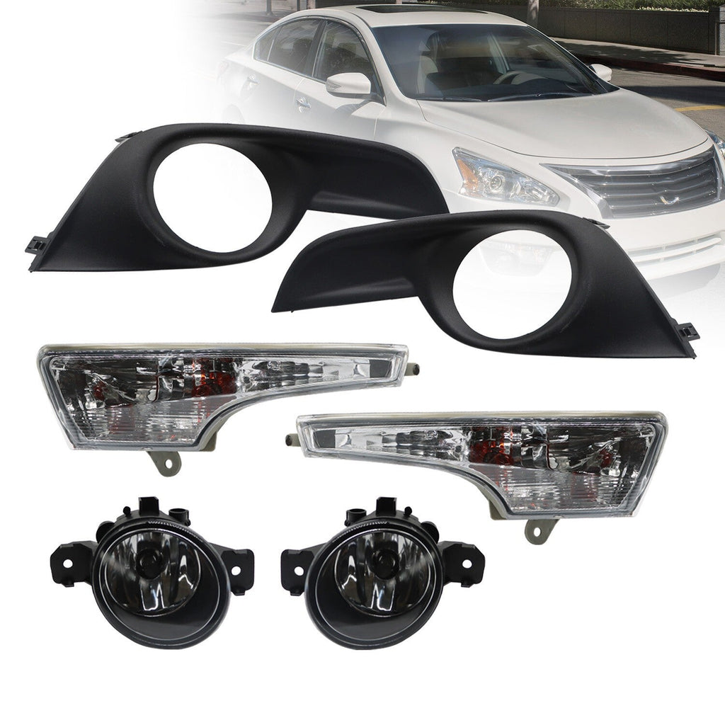 2013-2015 Nissan Altima Fog Light & Turn Signal Lamp LH+RH Set