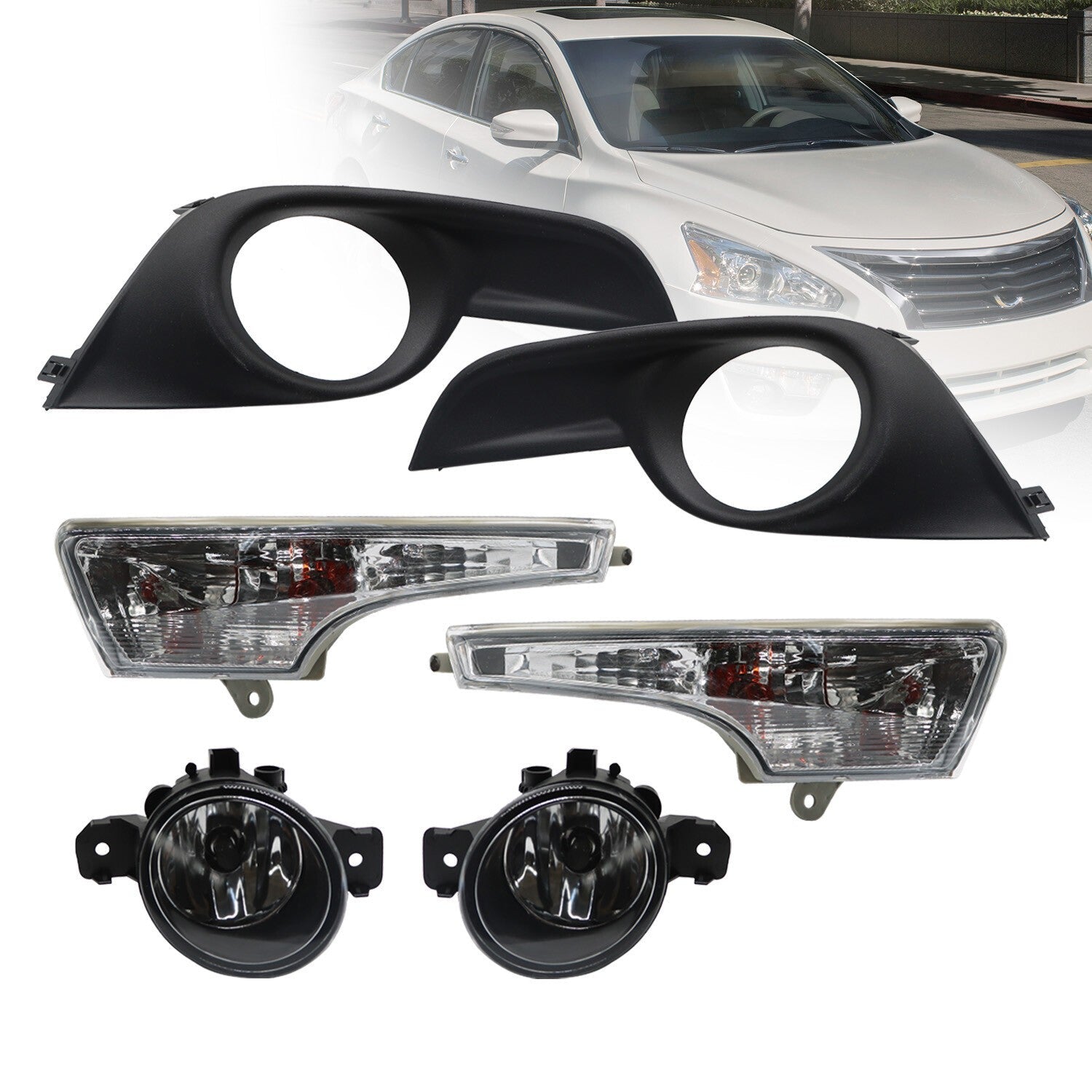2013-2015 Nissan Altima Fog Light & Turn Signal Lamp LH+RH Set