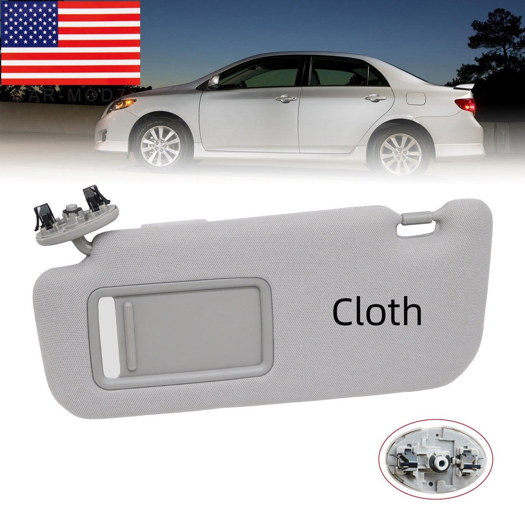 Toyota Corolla 2009-2013 Left Driver Gray Sun Visor w/ Mirror
