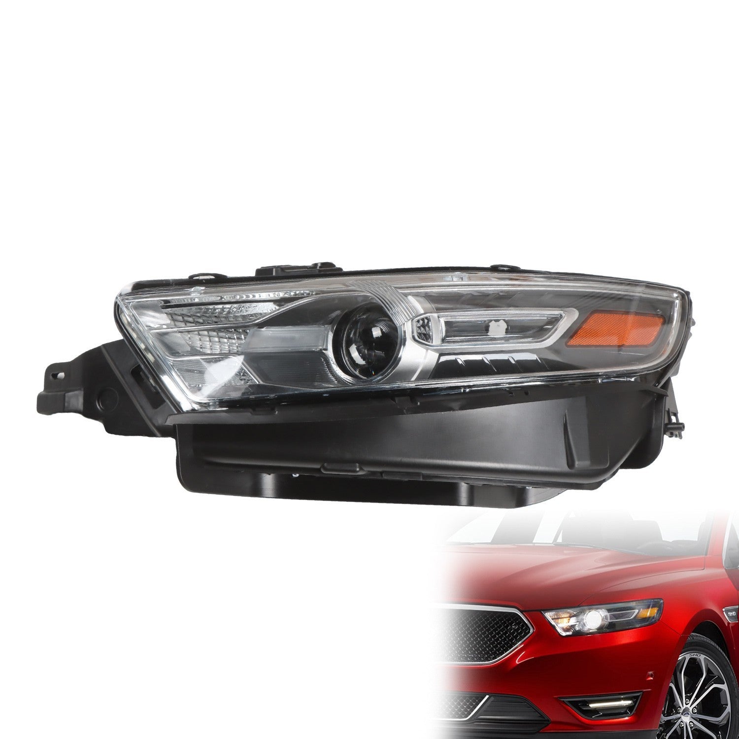 2013-2014 Ford Taurus Left Driver Gray Trim Projector Halogen Headlight