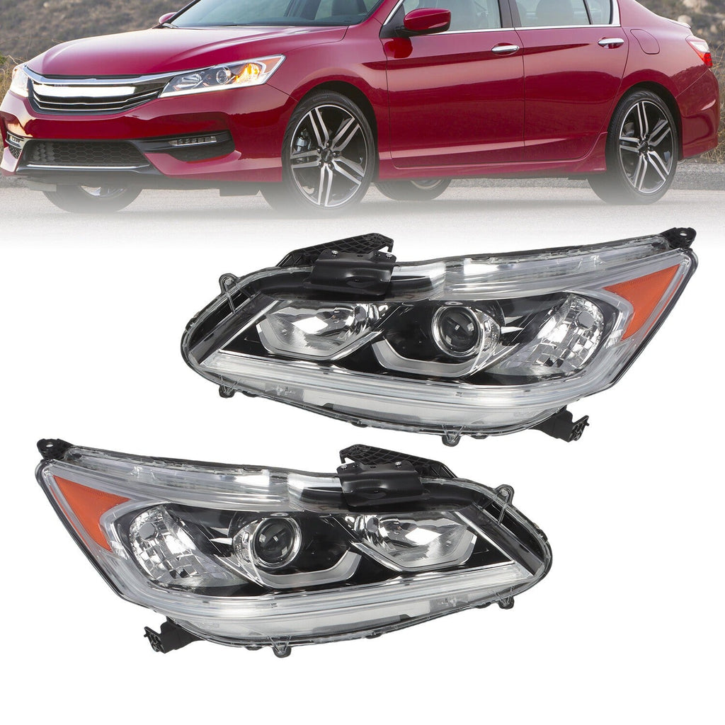 2016-2017 Honda Accord Sedan LED DRL Headlight Left & Right Side Set