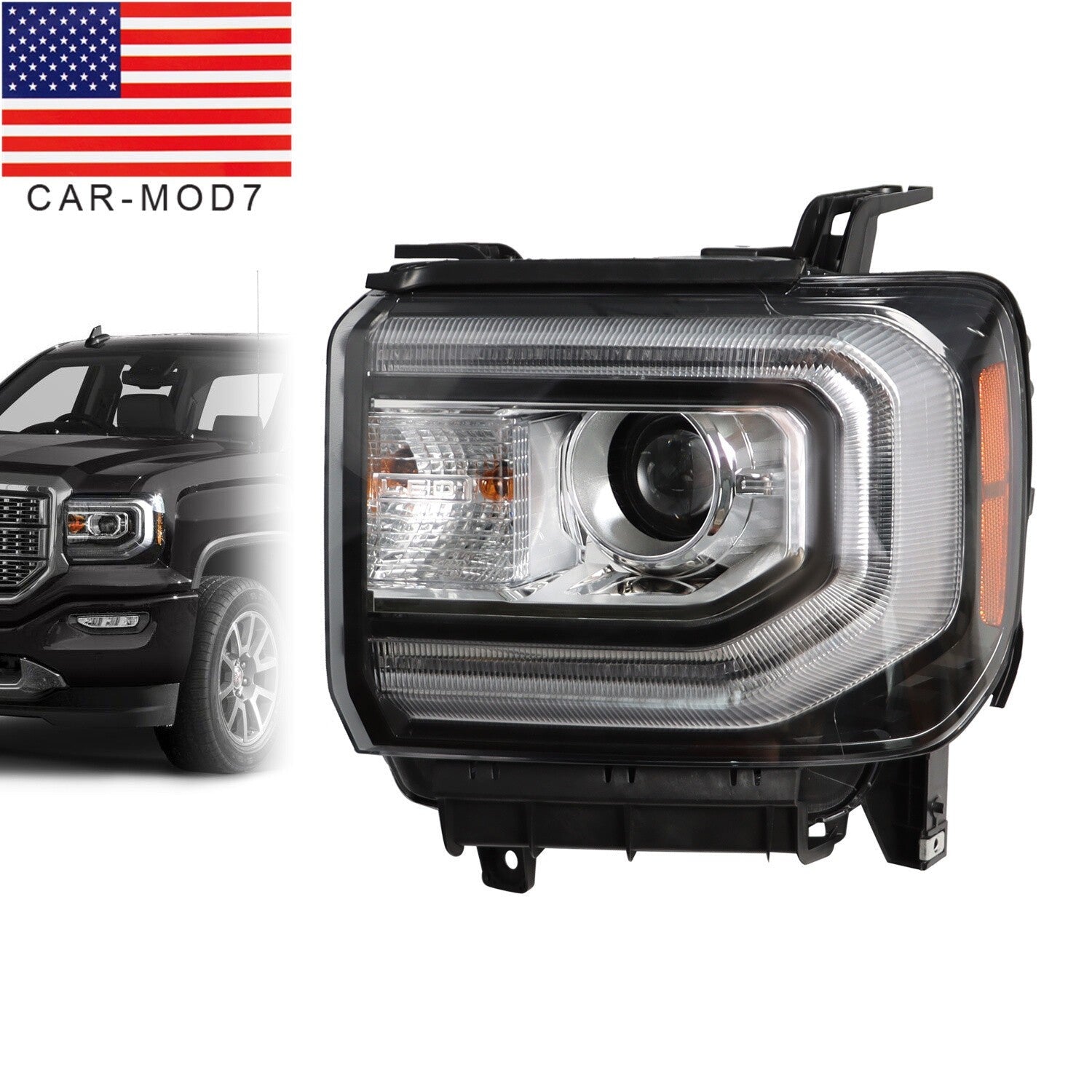 2016-2018 GMC Sierra 1500 LED HID Xenon DRL Projector Driver Headlight